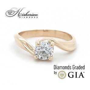 Годежен пръстен жълто злато  14к. с инвестиционен диамант 1.00 карат GIA сертификат код; K621A