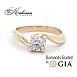 Годежен пръстен жълто злато  14к. с инвестиционен диамант 1.00 карат GIA сертификат код; K621A