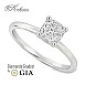 Годежен пръстен с диамант Cushion 0.80ct E VS2 GIA от бяло злато 14k – K622