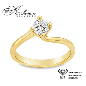 Годежен пръстен от жълто злато 14k с диамант 0.50ct IGI – модел K647B 