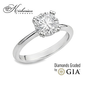 Годежен пръстен от бяло злато 14k с диамант 1.50ct GIA – модел K651
