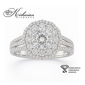 Годежен пръстен от бяло злато 18К с диаманти 1.74 ct IGI – лукс и съвършенство от Kirkorian Diamonds