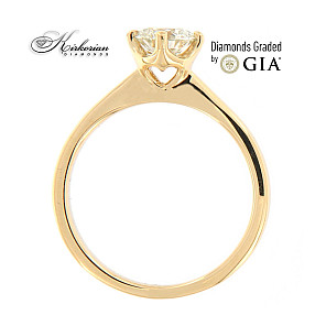 Годежен пръстен жълто злато 18к. диамант 0.70 карата GIA сертификат код:M101