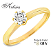 Годежен пръстен M105 – Жълто злато 18k с диамант 0.50ct GIA, сърце в короната