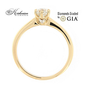 Годежен пръстен жълто злато 18к. диамант 0.50 карата GIA сертификат код:M105