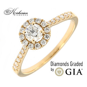 Годежен пръстен жълто злато 18к. диамант 0.51 карата GIA сертификат код:M108