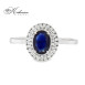 Пръстен от бяло злато 18к със сапфир 1.05ct и диаманти 0.21ct – код RG043040