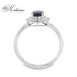 Пръстен от бяло злато 18к със сапфир 1.05ct и диаманти 0.21ct – код RG043040