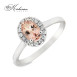 Пръстен с морганит 0.80 ct и диаманти 0.16 ct от бяло злато 18К – модел RG044436