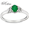 Годежен пръстен от бяло злато 18К със смарагд 0.34 ct и диаманти 0.04 ct – код RN1