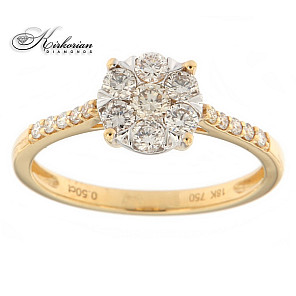 Годежен пръстен 18к. жълто злато диаманти 0.50 карата код:RN135A