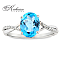 Годежен пръстен от бяло злато 14К с естествен син топаз 2.09 ct и диаманти – лукс на достъпна цена