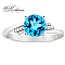 Годежен пръстен от бяло злато 14К с топаз 1 ct и диаманти 0.04 ct – код: RN153