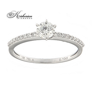 Годежен пръстен бяло злато 18к.  диаманти 0.455 карата Код:RN184A