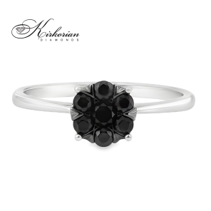 Пръстен от бяло злато 14К с черни диаманти 0.41 ct – модел RN210