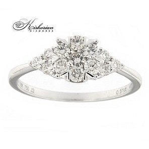 Годежен пръстен бяло злато 18к.  диаманти 0.50 карата код:RN224
