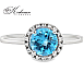 Годежен пръстен от бяло злато 18К с топаз 1 ct и диаманти 0.07 ct – модел RN23