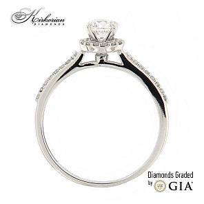 Годежен пръстен бяло злато 18к. GIA сертификат диаманти 0.50ct код:RN233