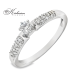 Годежен пръстен от бяло злато 14К с диаманти 0.21 ct – класически модел с централна инкрустация