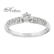Годежен пръстен от бяло злато 14К с диаманти 0.21 ct – класически модел с централна инкрустация