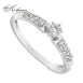Годежен пръстен от бяло злато 14К с диаманти 0.21 ct – класически модел с централна инкрустация