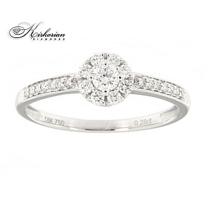 Годежен пръстен бяло злато 18к диаманти 0.28 карата код:RN34B 