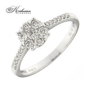 Годежен пръстен бяло злато 18к. диаманти 0.40 карата код:RN35B
