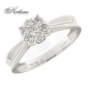 Годежен пръстен бяло злато 18к.  диаманти 0.34 карата код:RN67B