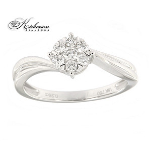 Годежен пръстен бяло злато 18к диаманти 0.25 карата код:RN83A 