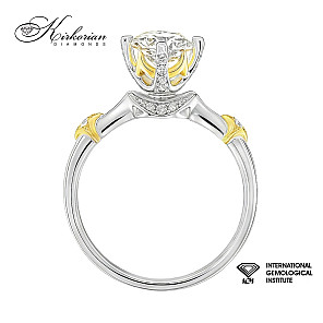 Годежен пръстен от бяло и жълто злато 18K с диамант 1.06ct IGI | Общ карат 1.18ct | Размер 53 | Топ цена