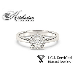 Годежен пръстен 14к. с диаманти 0.25 карата IGI сертификат код:F1