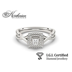 Годежен пръстен 14к. с диаманти 0.34 карата IGI сертификат код:F16