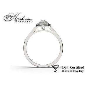 Годежен пръстен 14к. с диаманти 0.22 карата IGI сертификат код:F20