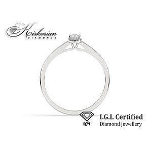 Годежен пръстен 14к. с диаманти 0.13 карата IGI сертификат код:F25