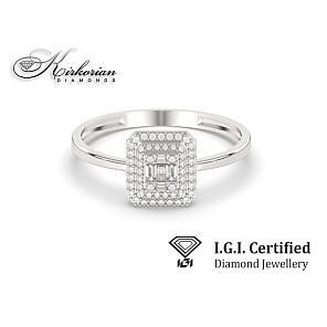 Годежен пръстен 14к. с диаманти 0.15 карата IGI сертификат код:F8