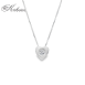 Колие сърце бяло злато 18к с диамант 0.03ct | Код S151846 | Kirkorian Diamonds