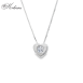 Колие сърце бяло злато 18к с диамант 0.07ct | Код S151848 | Kirkorian Diamonds