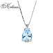 Елегантно колие с аквамарин 1.12 ct и диамант 0.02 ct от бяло злато 18К – луксозен дизайн с KD сертификат