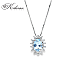 Луксозно колие с аквамарин 0.39 ct и диаманти 0.12 ct от бяло злато 18К – елегантен дизайн с KD сертификат