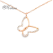 Колие пеперуда розово злато 18к с диаманти 0.06ct – Код S203550 | Kirkorian Diamonds