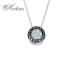 Колие от Бяло Злато 18K с Бели и Черни Диаманти - Код S253320 | Kirkorian Diamonds