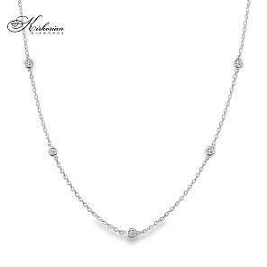 Колие с Диаманти 0.10 Карата - SBBGT05CB02 | Бяло Злато 18к. | Kirkorian Diamonds