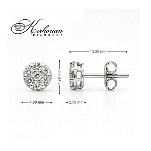 Обеци от бяло злато 18K с диаманти 0.25 ct – Код: S108762
