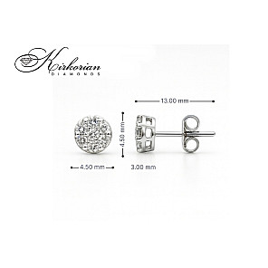Обеци от бяло злато 18К с диаманти 0.18 ct – модел S114247, класически дизайн, лукс на достъпна цена