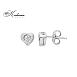Обеци от бяло злато 18К с диаманти 0.12 ct във форма сърце – елегантен модел с KD сертификат