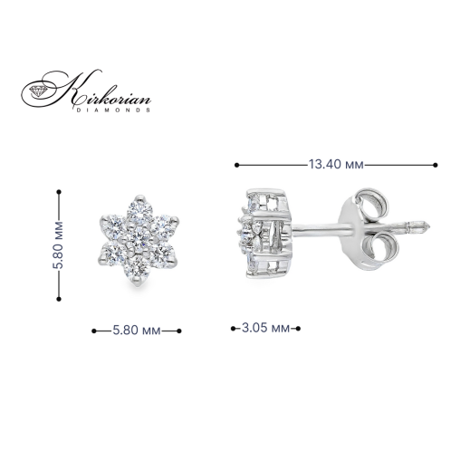 Обеци от бяло злато 18k с диаманти 0.36ct – цветна форма S189895