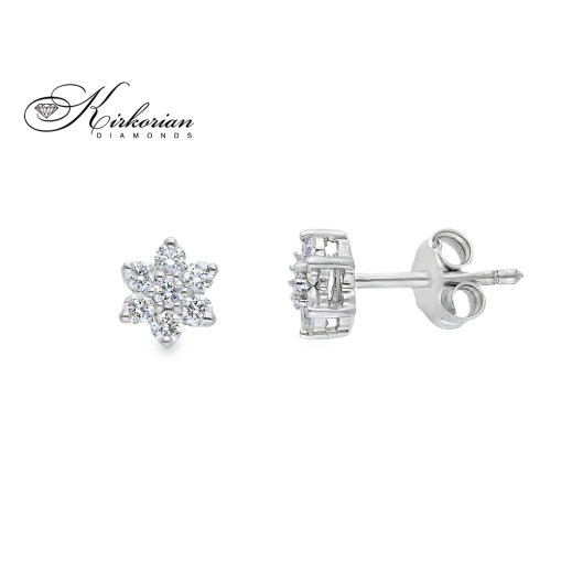 Обеци от бяло злато 18k с диаманти 0.36ct – цветна форма S189895