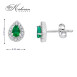 Обеци от бяло злато 18k със смарагди 0.41ct и диаманти 0.18ct – модел S225827
