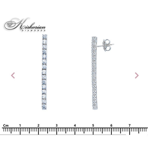 Висящи тенис обеци от бяло злато 18k с диаманти 1.80ct – модел S235223