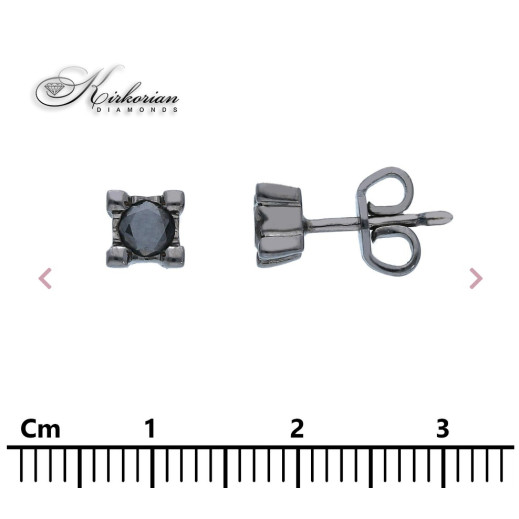 Обеци от бяло злато 18k с черни диаманти 0.40ct – модел S250361